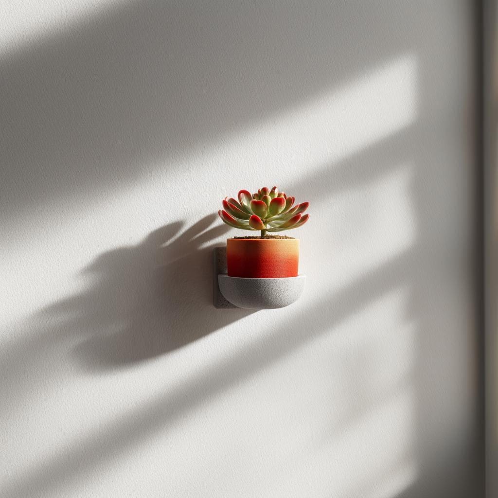 3D Printed Mug Flowerpot Shelf | Decorative Wall Mounted Shelf | Modern Shelf for Plants