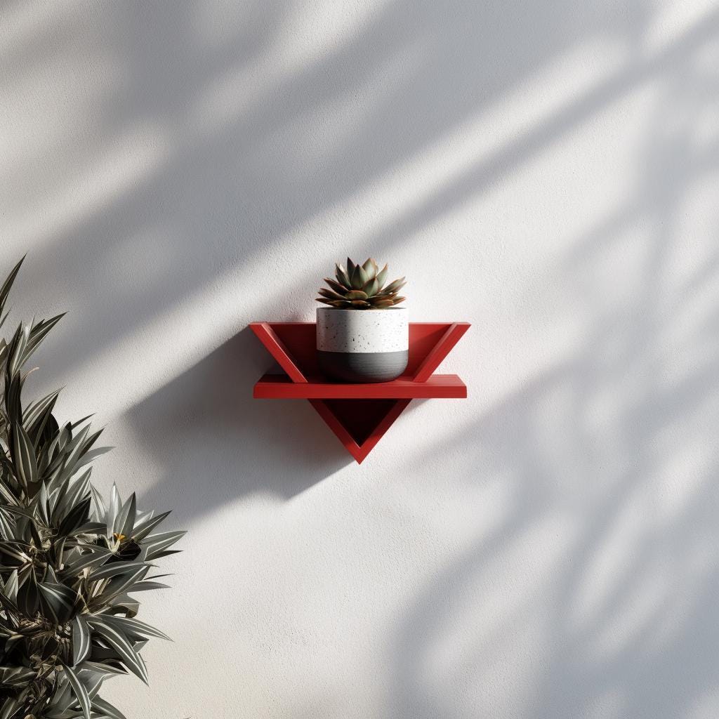 3D Printed Wall Triangle Shelf | Small Plant Display Shelf | Altar Shelf | Mini Shelf | Aesthetic Room Wall Hanging Decor