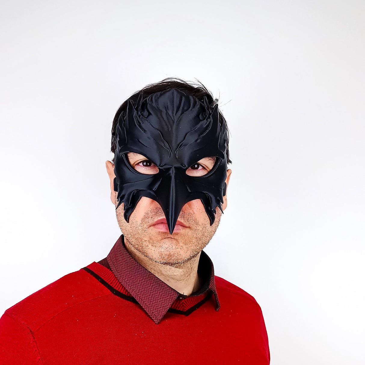 3D Printed Raven Mask | Gothic Bird Warrior Mask | Plague Doctor Cosplay Fantasy Beak Mask