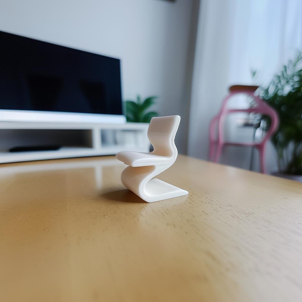 Dollhouse Modern Wiggle Chair | 1:12 Scale Miniature Chair | 3D Printed Funky Desk Chair