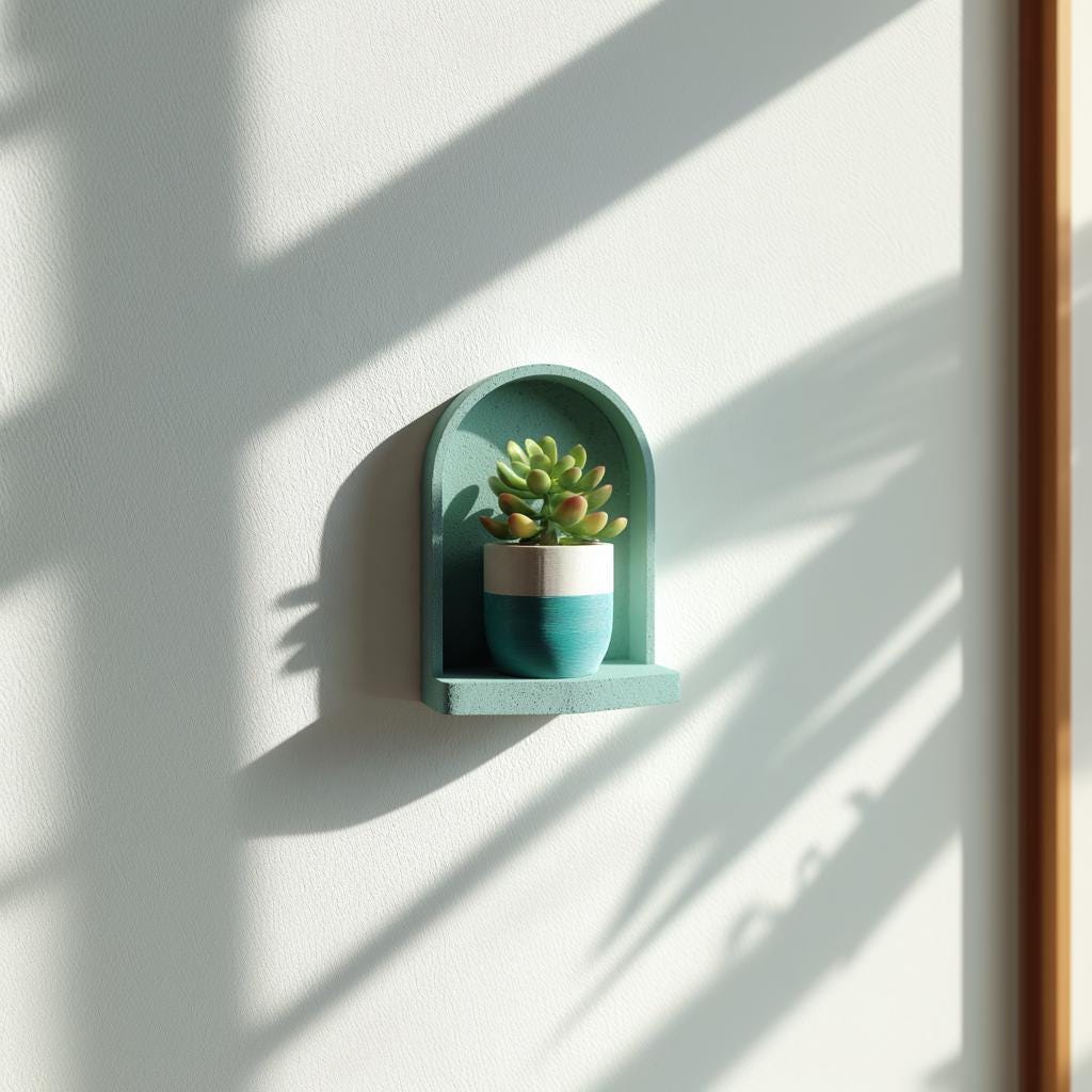 3D Printed Wall Shelf | Small Plant Display Shelf | Meditation Altar Shelf | Mini Shelf | Aesthetic Boho Room Wall Hanging Decor