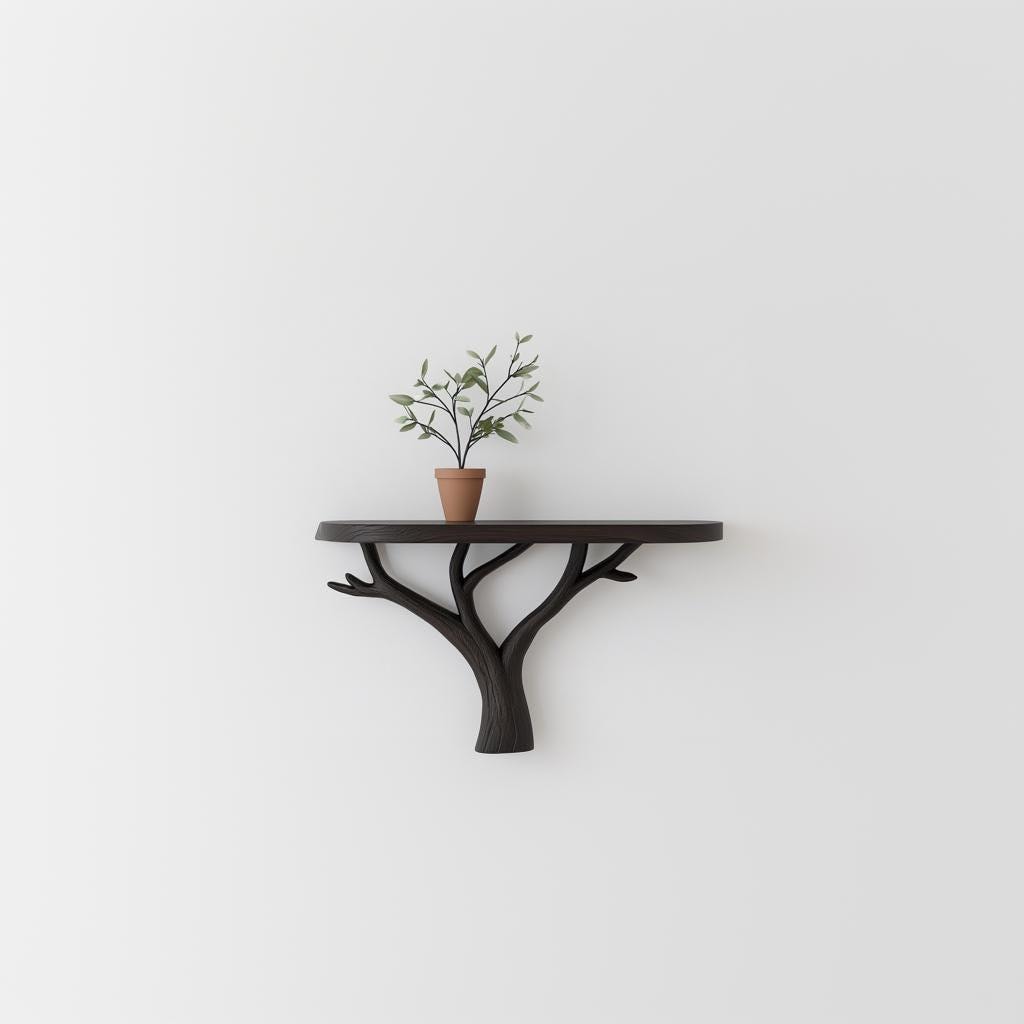 Tree Branch Wall Shelf | 3D Printed Floating Shelf for Plants | Nature Inspired Decor | Modern Wall Storage | Minimalist Plant Holder