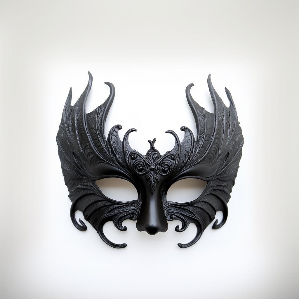 3D Printed Gothic Masquerade Mask | Dark Fantasy Costume Mask Venetian Half Mask | Cosplay Mask | Baroque Filigree Mask Gothic Festival Mask