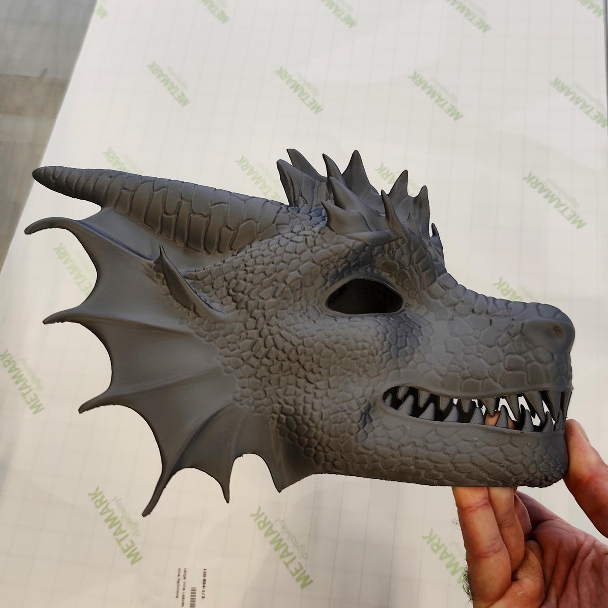 3D Printed Dragon Mask Fantasy Cosplay Mask | Mythical Creature Costume | Adjustable Fit | LARP & Renaissance Fair Mask Gothic Warrior Mask