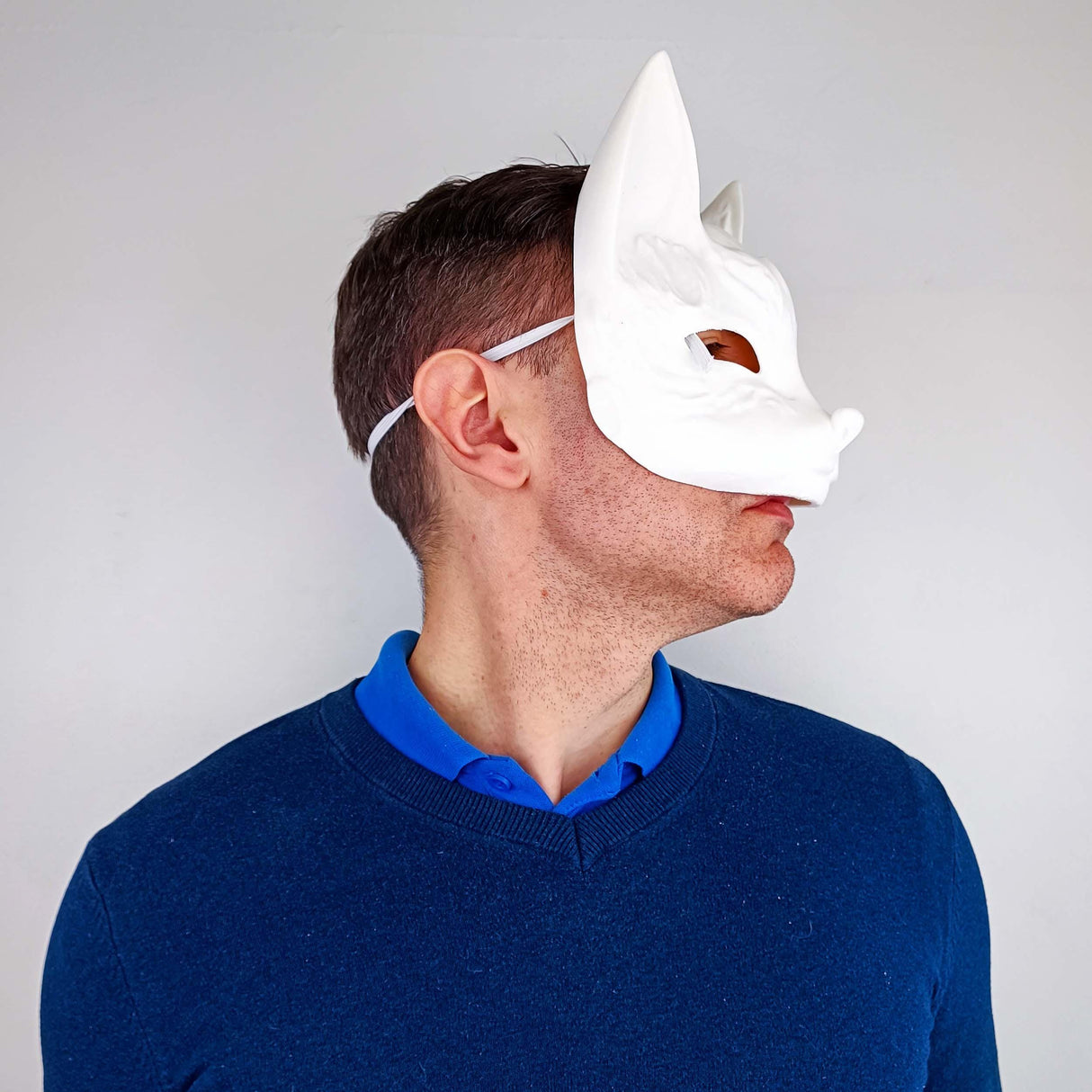 3D Printed Kitsune Mask | Fox Spirit Mask | Japanese Cosplay Festival Mask