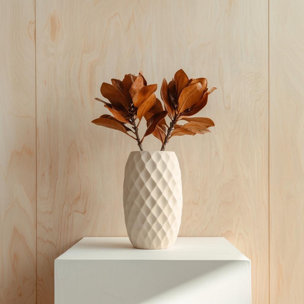 3D Printed Diamond Vase | Modern Geometric Plant Pot | Minimalist Decorative Vase