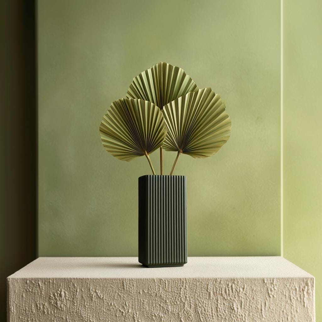 3D Printed Rectangular Vase | Modern Ribbed Tall Vase | Minimalist PLA Plastic Vase
