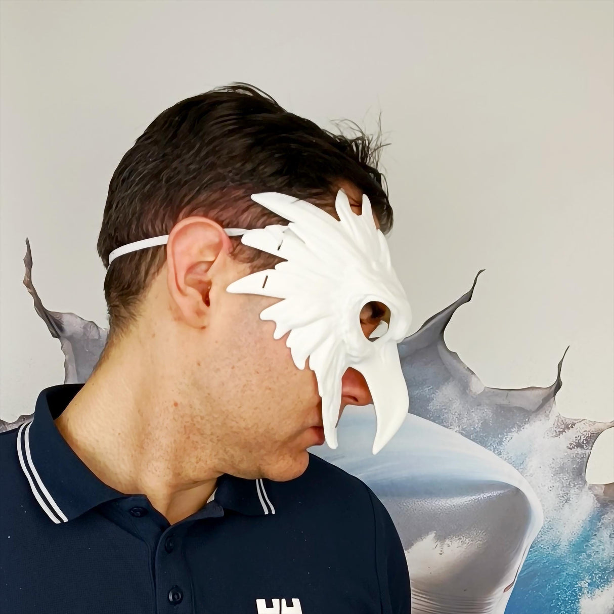 Bird Mask | Feathered Raven Cosplay Mask | Halloween Costume Mask