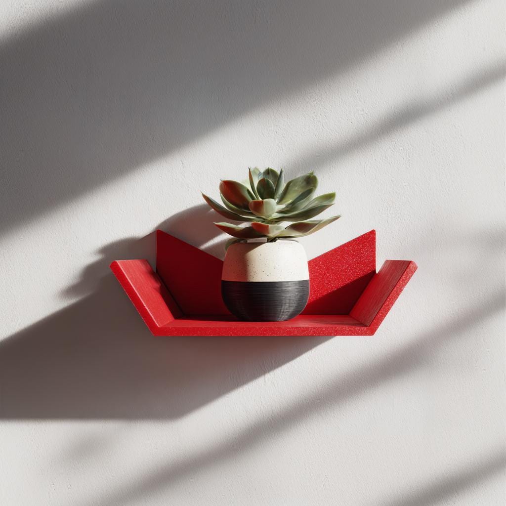 3D Printed Wall Shelf | Modern Geometric Mini Shelf | Small Plant Display Shelf | Meditation Altar Shelf | Boho Aesthetic Room Wall Decor