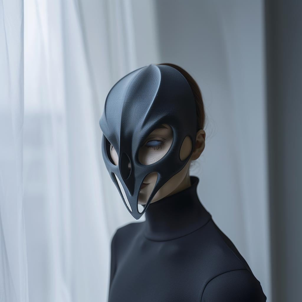 3D Printed Futuristic Mask | Gothic Sci-Fi Cosplay Mask | Modern Abstract Face Design