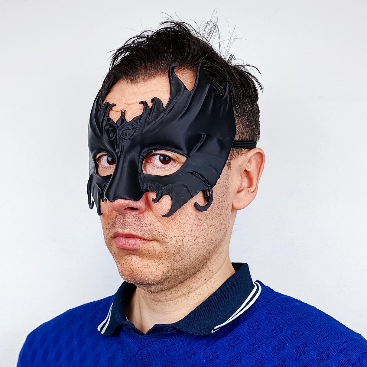 3D Printed Gothic Masquerade Mask | Dark Fantasy Costume Mask Venetian Half Mask | Cosplay Mask | Baroque Filigree Mask Gothic Festival Mask