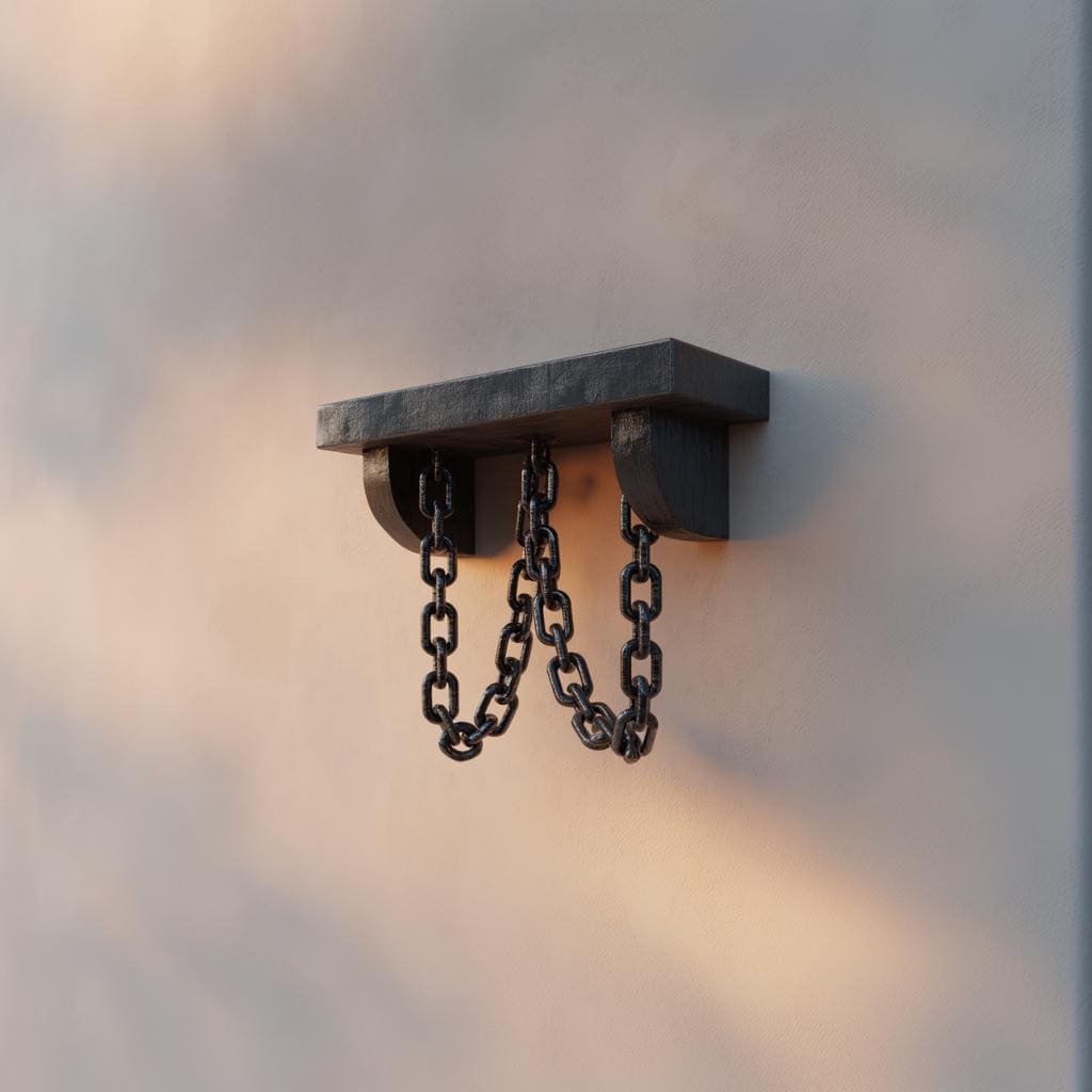 3D Printed Gothic Chain Wall Shelf | Dark Fantasy Floating Ledge with Hanging Chains | Dungeon Aesthetic Home Decor for Entryway and Bedroom