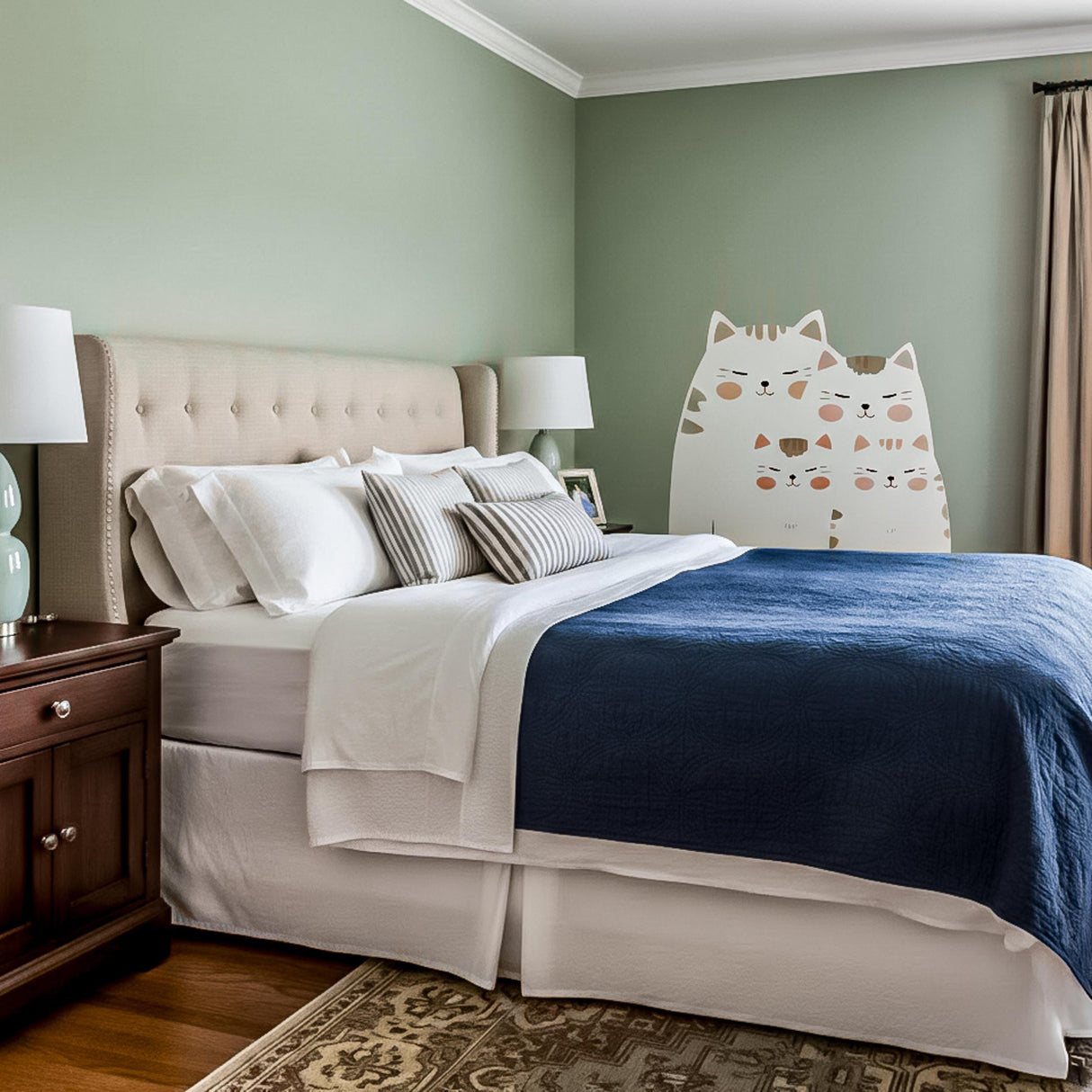 Cute Cat Family Wall Decal | Nursery Animal Sticker