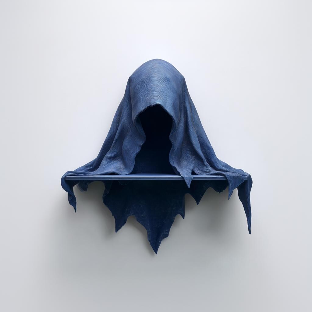 3D Printed Cloaked Wraith Wall Shelf | Gothic Fantasy Hooded Figure Floating Ledge | Horror Wall Decor Accent for Books, Candles & Crystals
