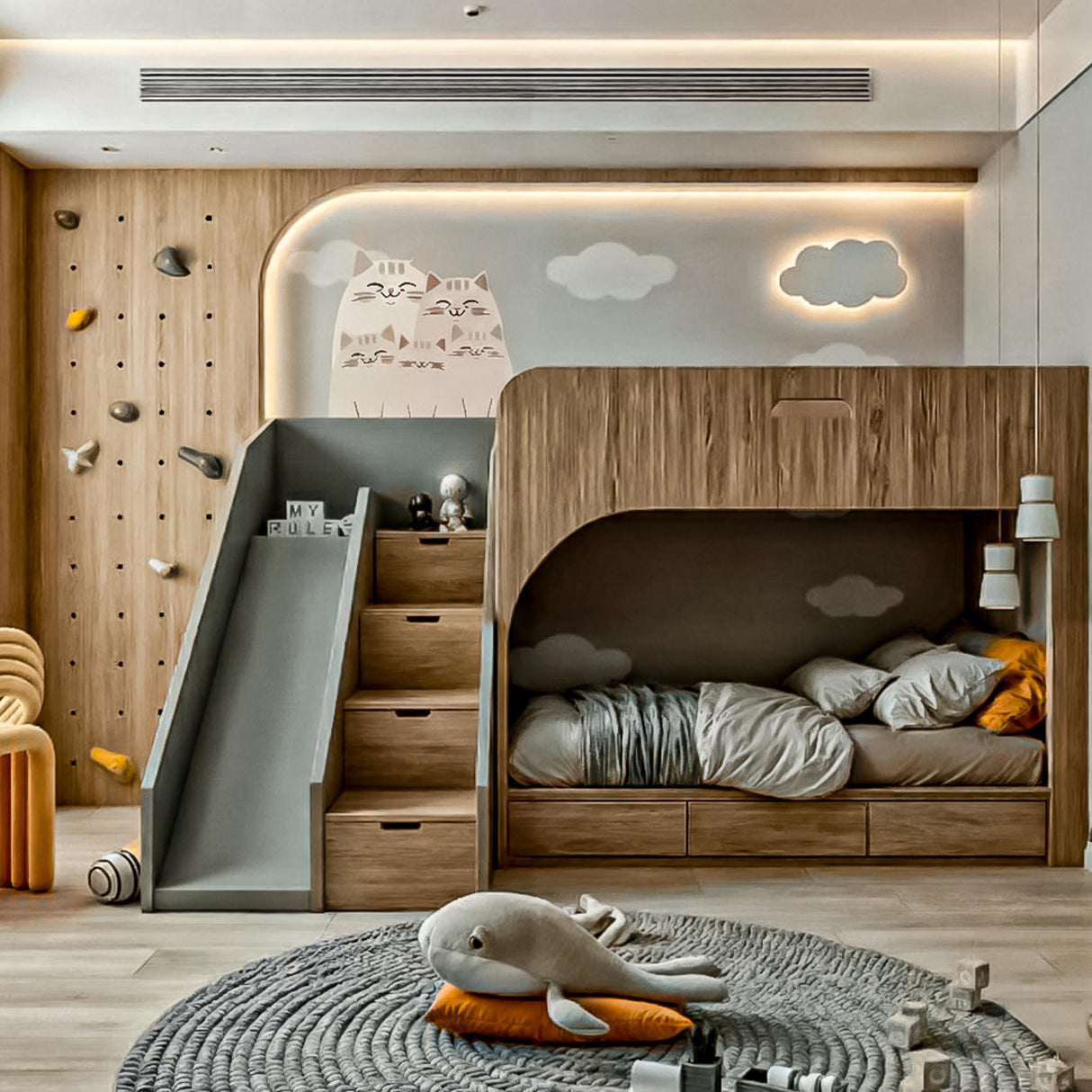 Cute Cat Family Wall Decal | Nursery Cat Stickers | Boho Kitten Wall Art | Kids Room Decor | Minimalist Pet Decal