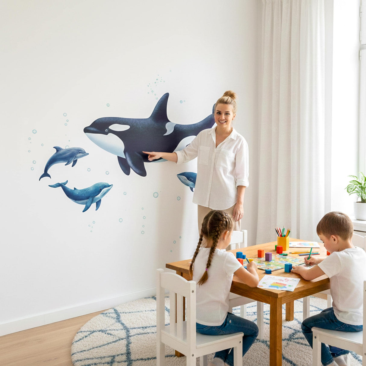 Whale Wall Decal | Ocean Nursery Decor