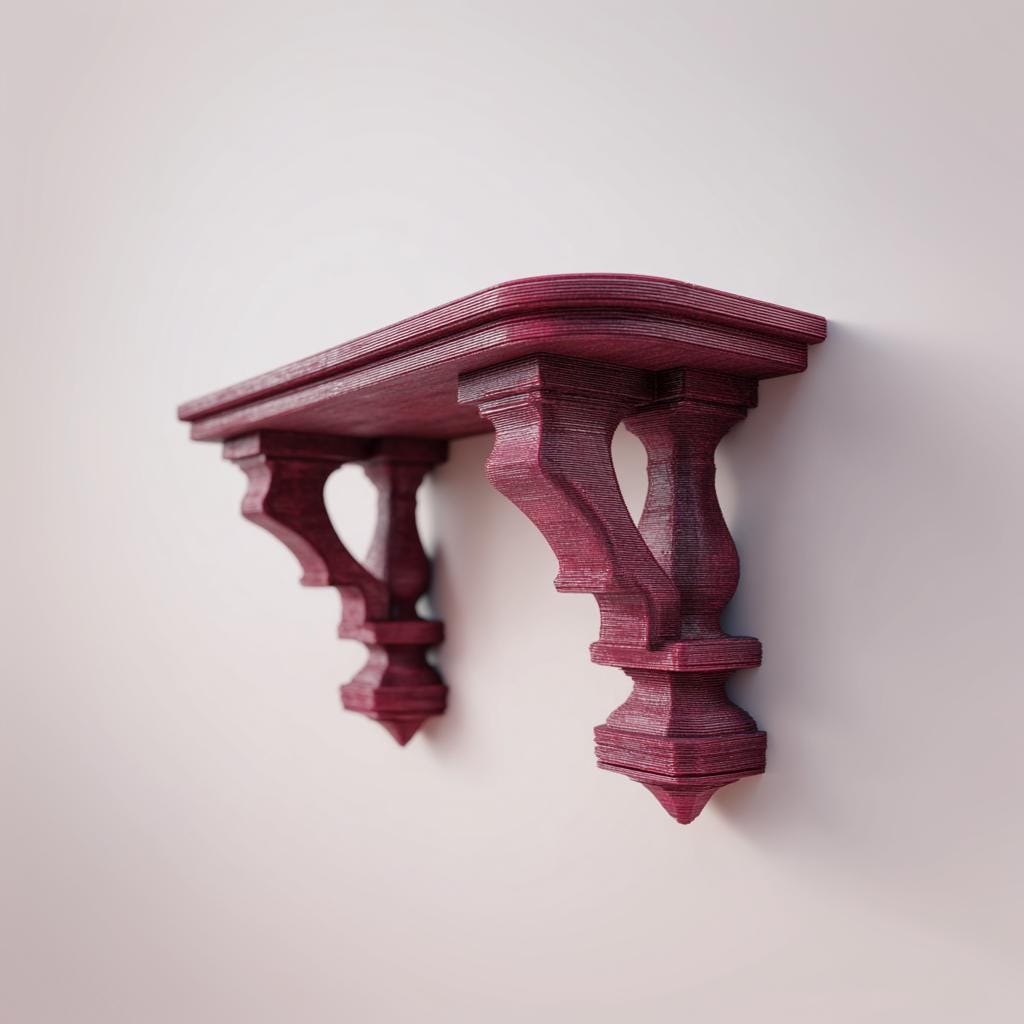 3D Printed Gothic Bracket Wall Shelf | Dark Fantasy Floating Ledge | Ornate Architectural Decor for Gothic Interiors and Modern Spaces