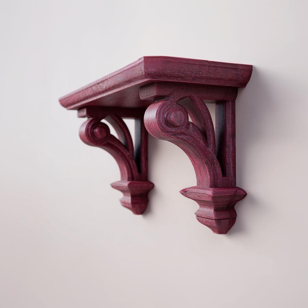 3D Printed Gothic Corbel Wall Shelf | Dark Fantasy Floating Ledge | Ornate Architectural Decor for Gothic Interiors and Statement Walls