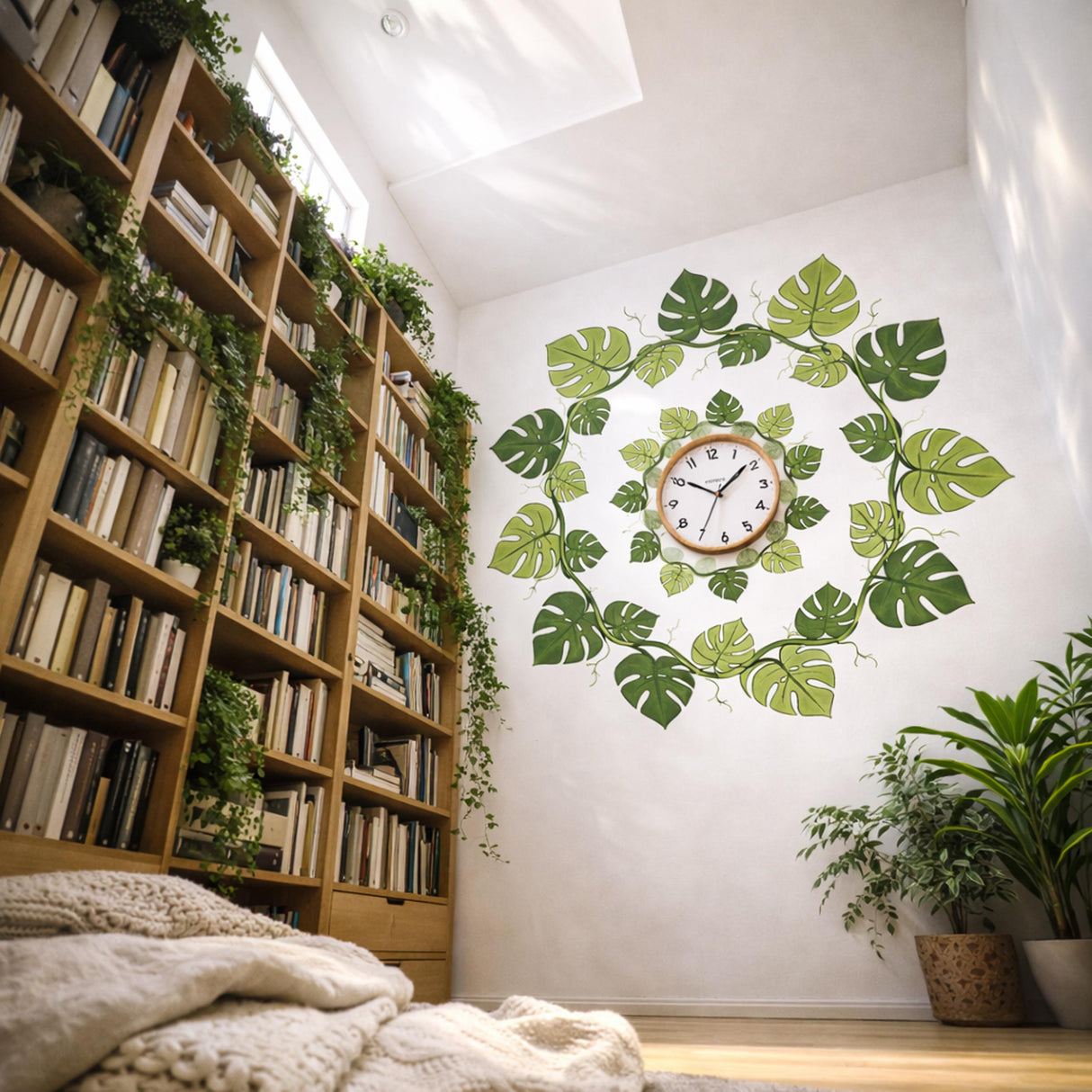Monstera Leaf Wall Decal | Tropical Mandala Mural