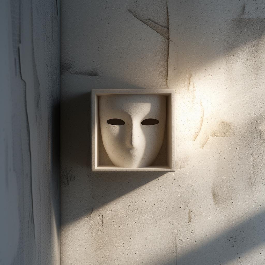 Minimal Sculptural Mask Wall Shelf Decor | 3D Printed Abstract Face Shelf | Modern Wall Accent for Contemporary and Gallery Style Interiors