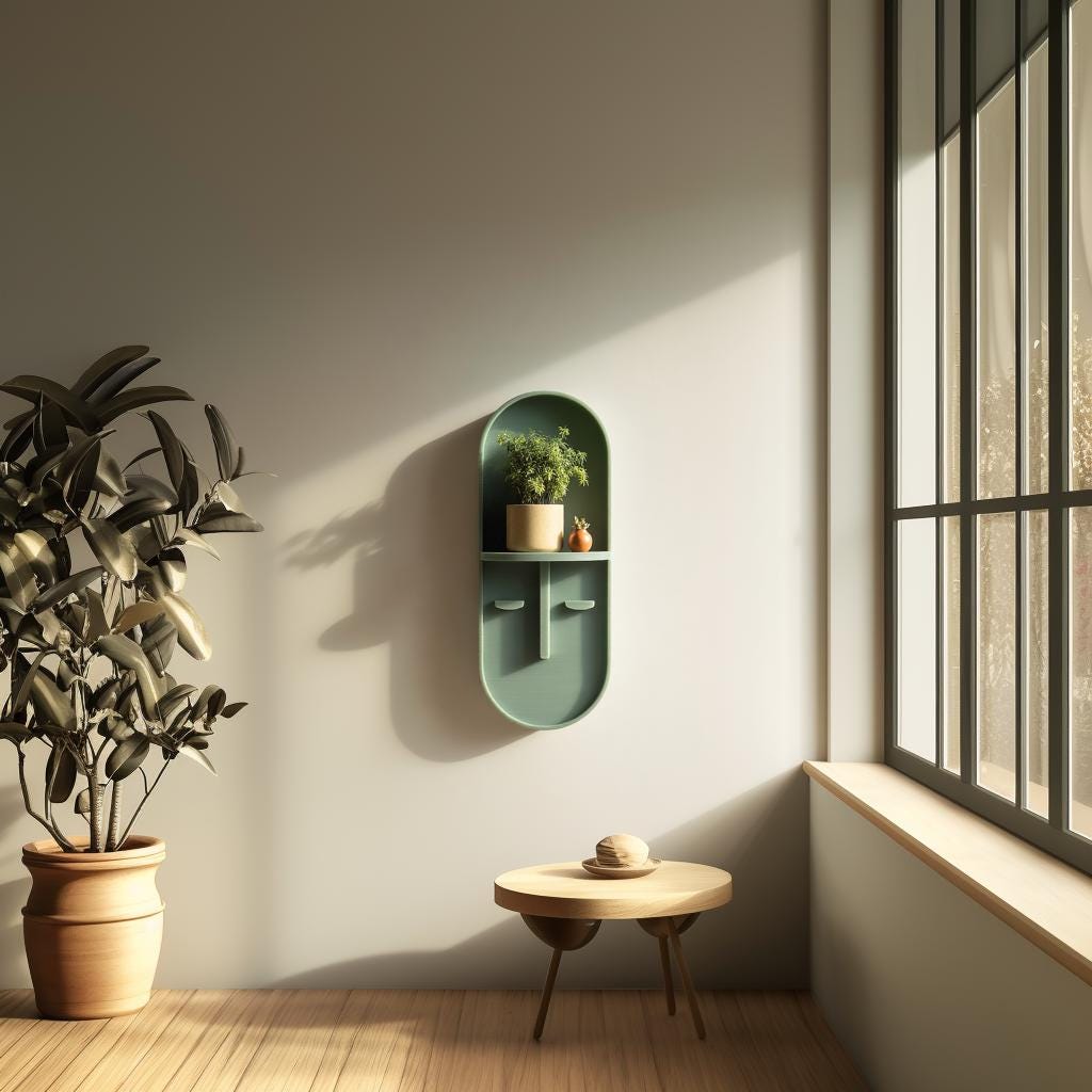 Minimal Arched Wall Shelf Decor | 3D Printed Modern Niche Shelf | Scandinavian Style Vertical Organizer for Contemporary Interiors