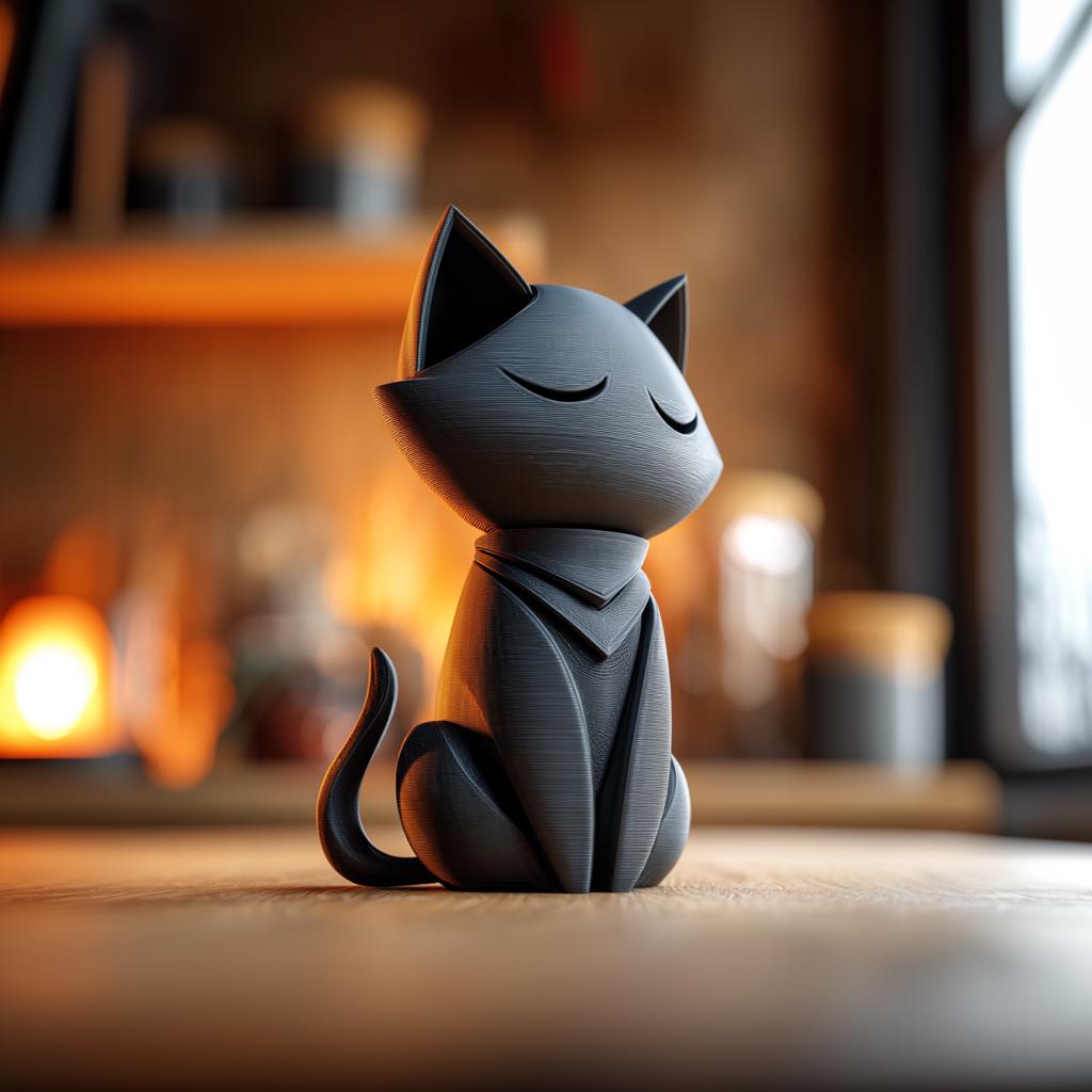 Sleeping Cat Memorial Urn with Lid | 3D Printed Pet Ashes Keepsake Container for Cat Remembrance Shelf Decor and Tribute Display
