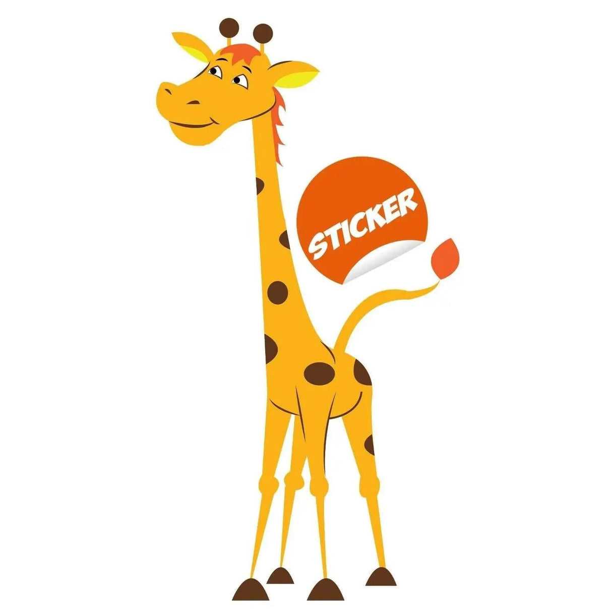 Adorable giraffe wall decal sticker for kids' nursery, eco-friendly and durable design.