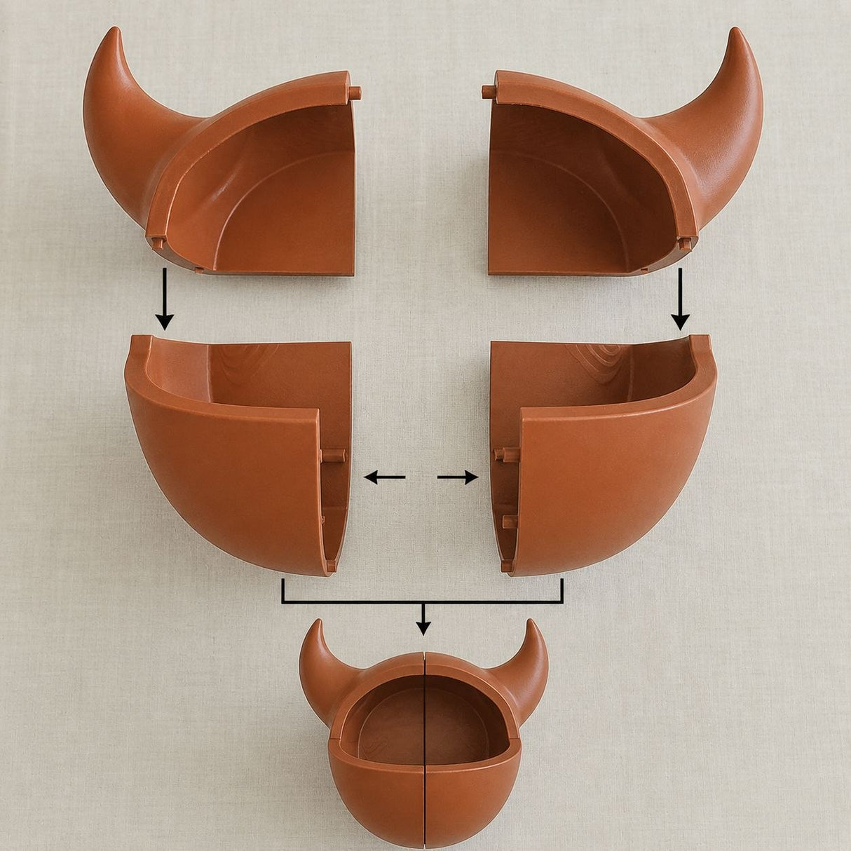 Horned Cat Cave Bed | 3D Printed Floor Cat Pod Lounger | Enclosed Cozy Cat Hideout |Modern Pet Furniture