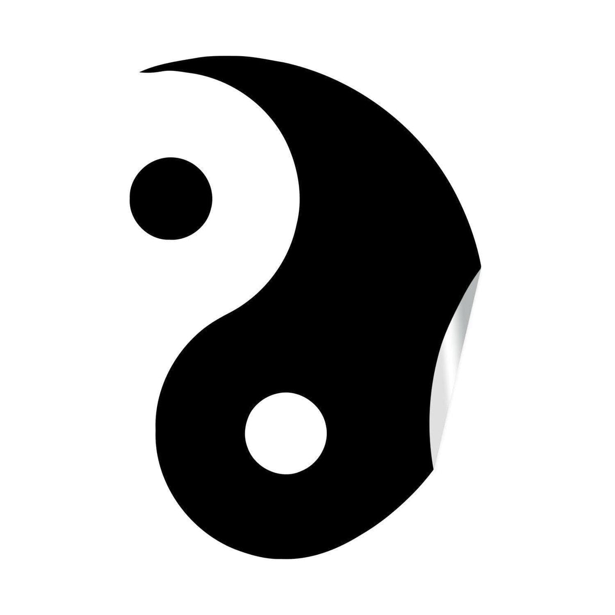 Black Yin Yang wall decal symbol representing balance and tranquility for home decor.