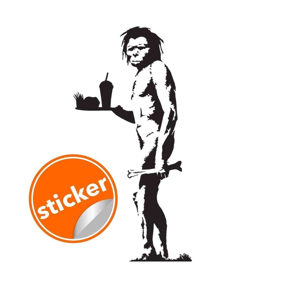 Caveman vinyl wall sticker featuring humorous comic style art, perfect for adding fun to any room.