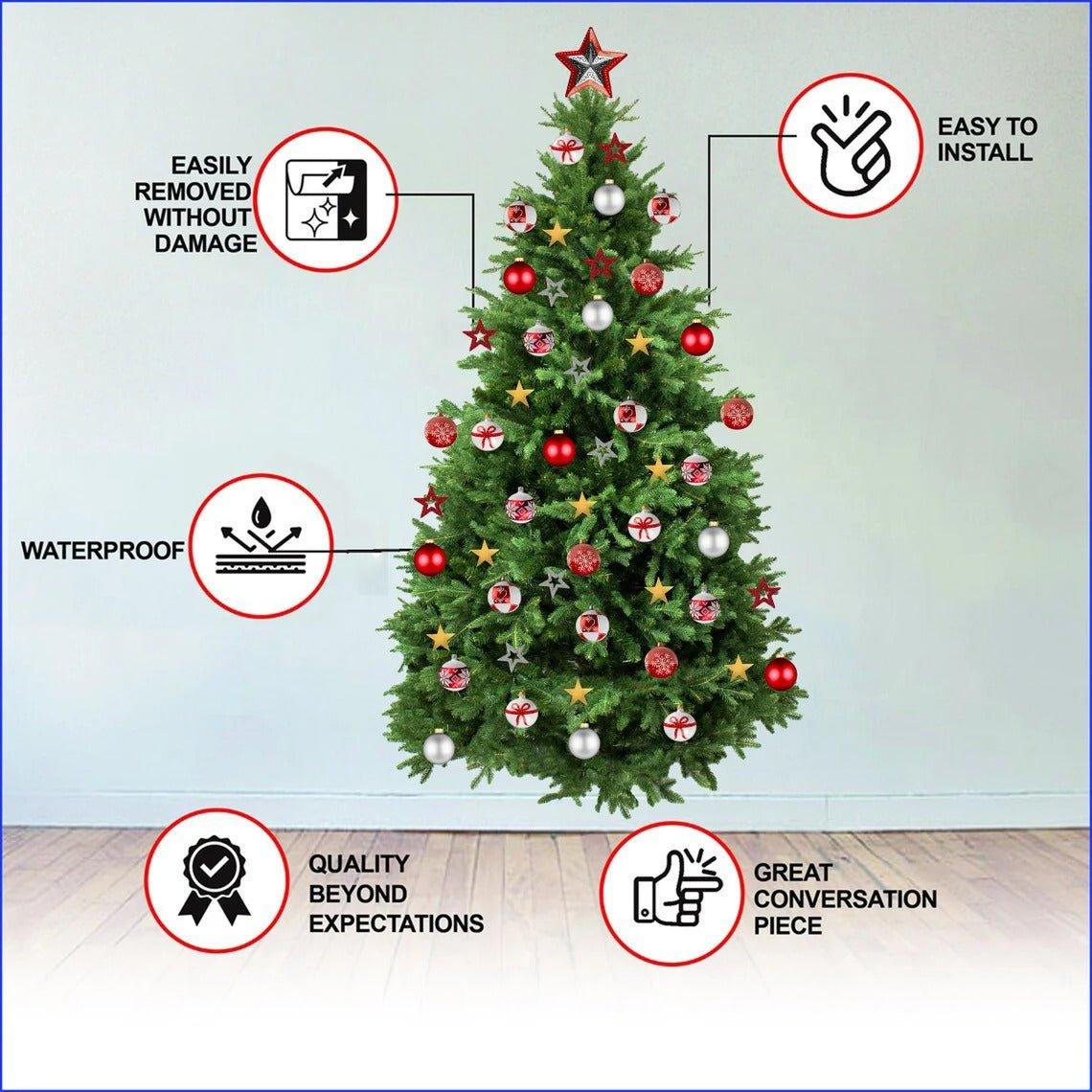 Festive Pine Wall Decal features easy installation, waterproof design, and removable without damage for holiday cheer.