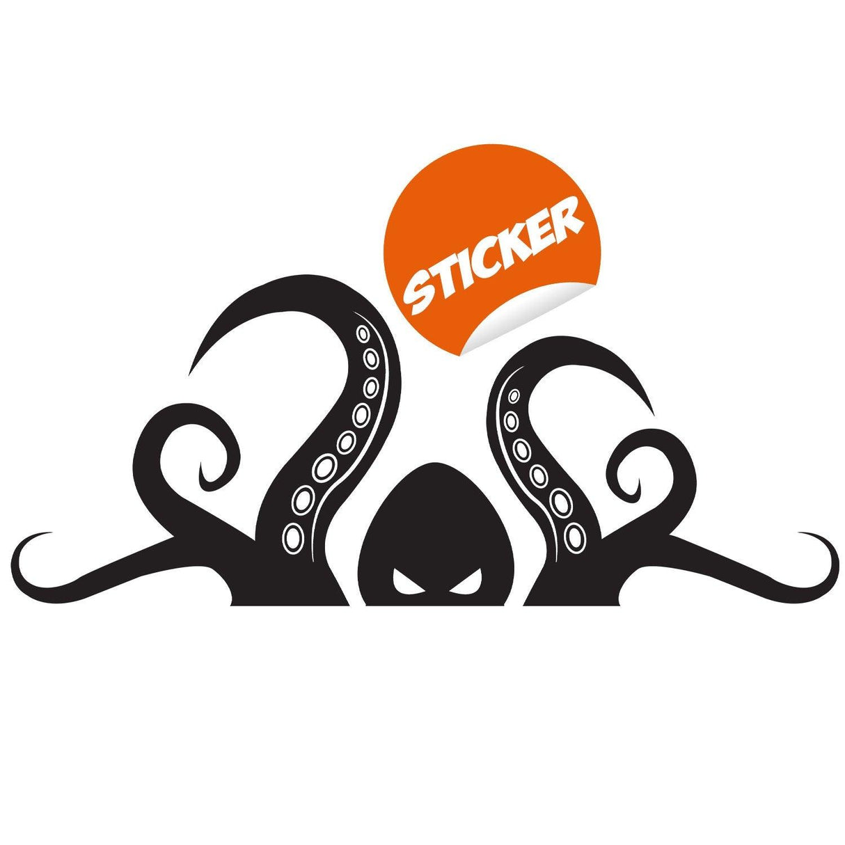Black octopus tentacles vinyl wall art sticker in whimsical design for ocean lovers decor.