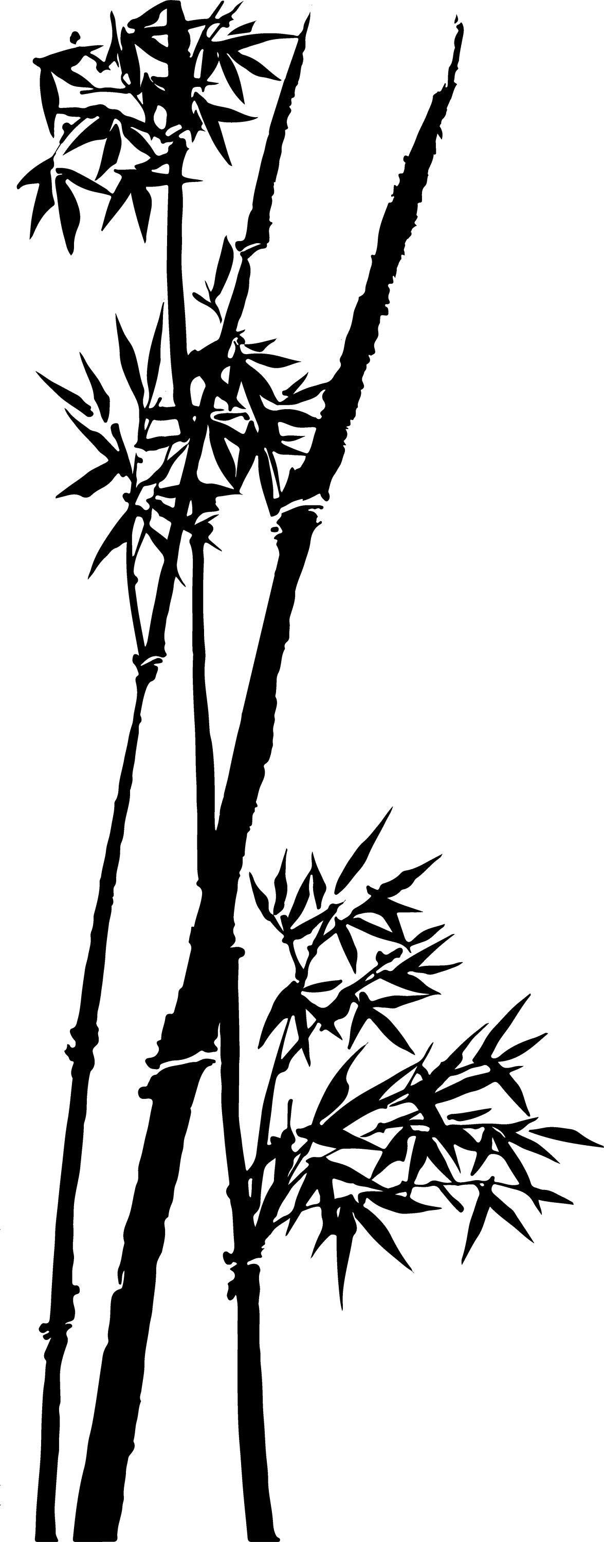 Large bamboo vinyl wall sticker decal for home decor, featuring intricate bamboo stalk designs.
