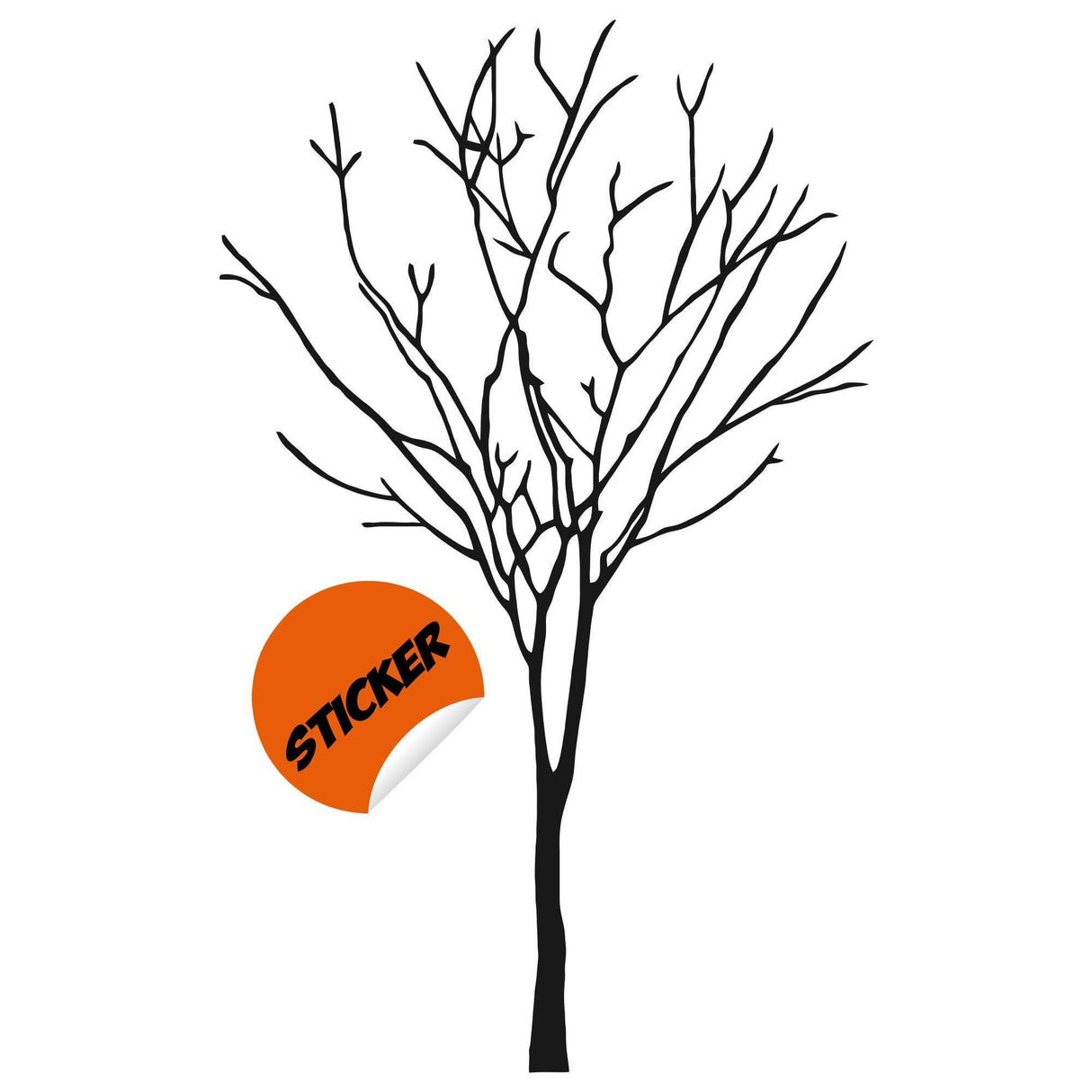 Tree Sticker Decal featuring a minimalist birch tree design, perfect for nursery or home wall decor.