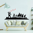Banksy businessman wall sticker design featuring a businessman leading a group of people, ideal for unique home decor.
