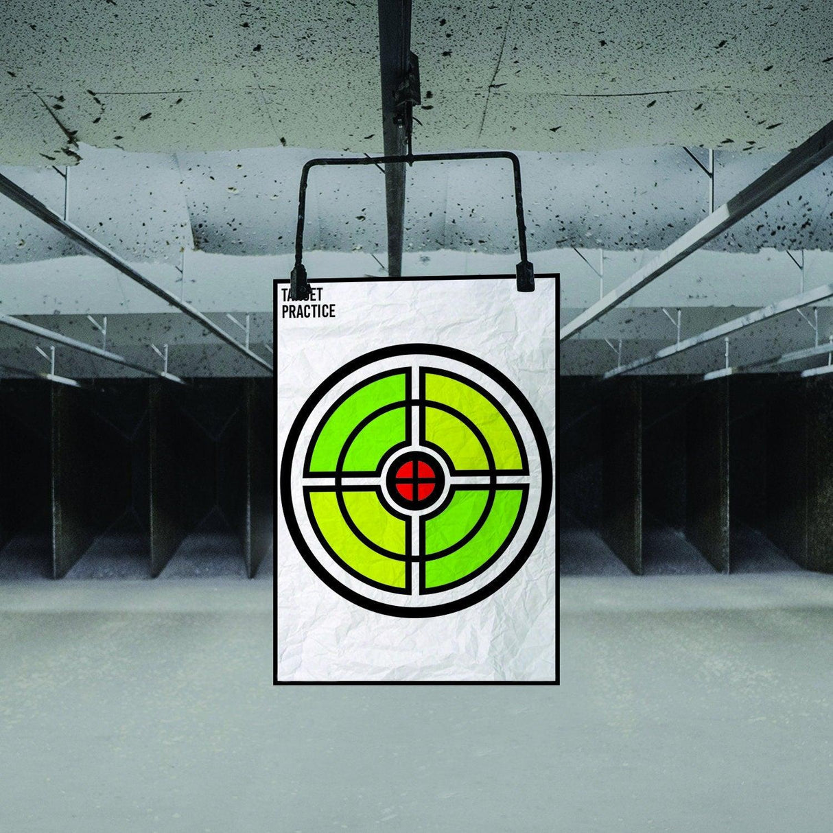 Large outdoor shooting target for practice with bright colors, ideal for rifles, pistols, and airsoft guns.