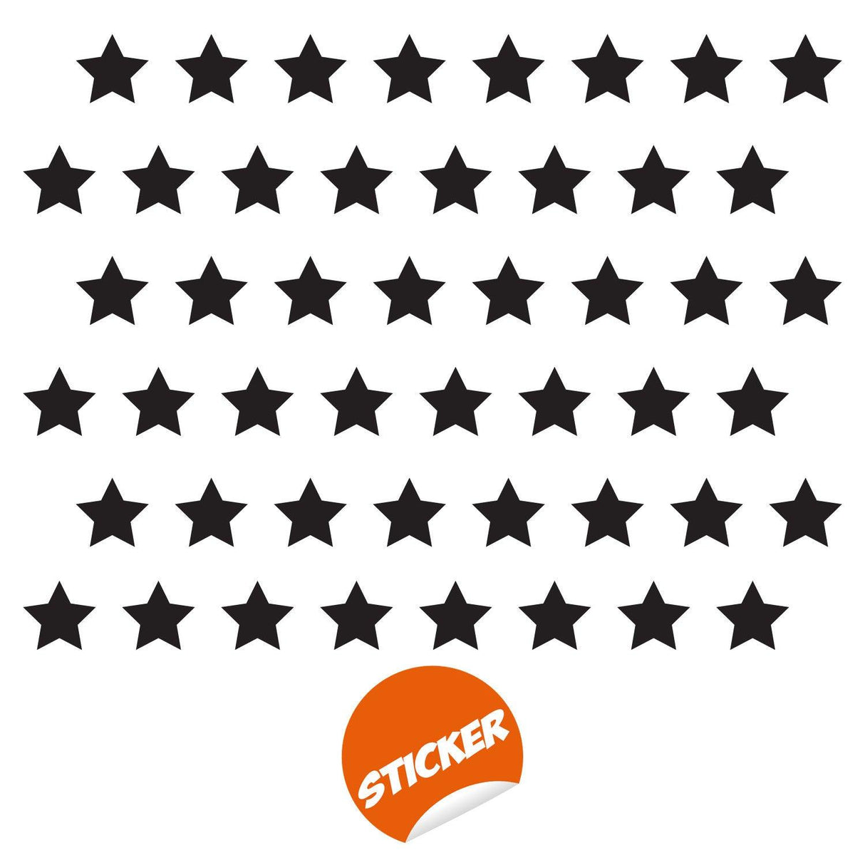 40 removable black star wall decals for nursery, perfect for creating personalized children's room decor.