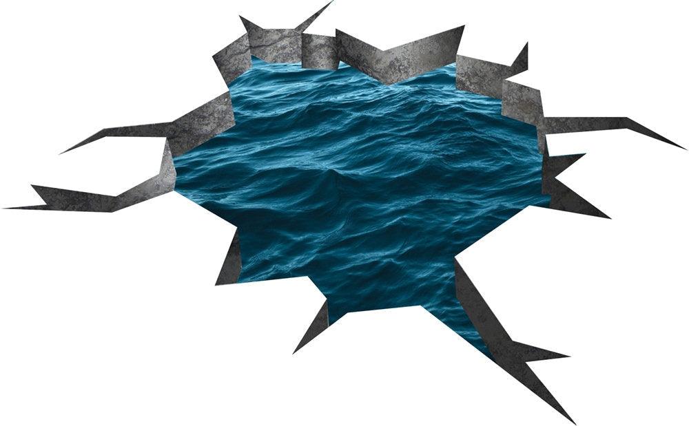 3D ocean hole floor decal with realistic water design, perfect for kids' rooms and whimsical decor.