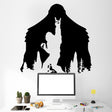Yeti decal featuring a Sasquatch silhouette with a playful pose, ideal for wall art and home decor.