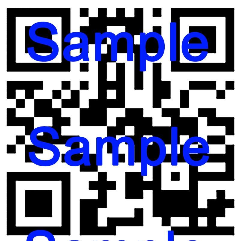 Custom QR code sticker with sample text, designed for personalized business promotion and branding.