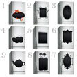 Various chalkboard vinyl decals for kitchen fridges showcasing unique designs and customizable memo board options.