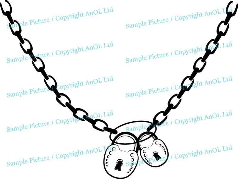 Stylish black chain necklace with two padlock pendants, featuring a minimalist design for a modern look.