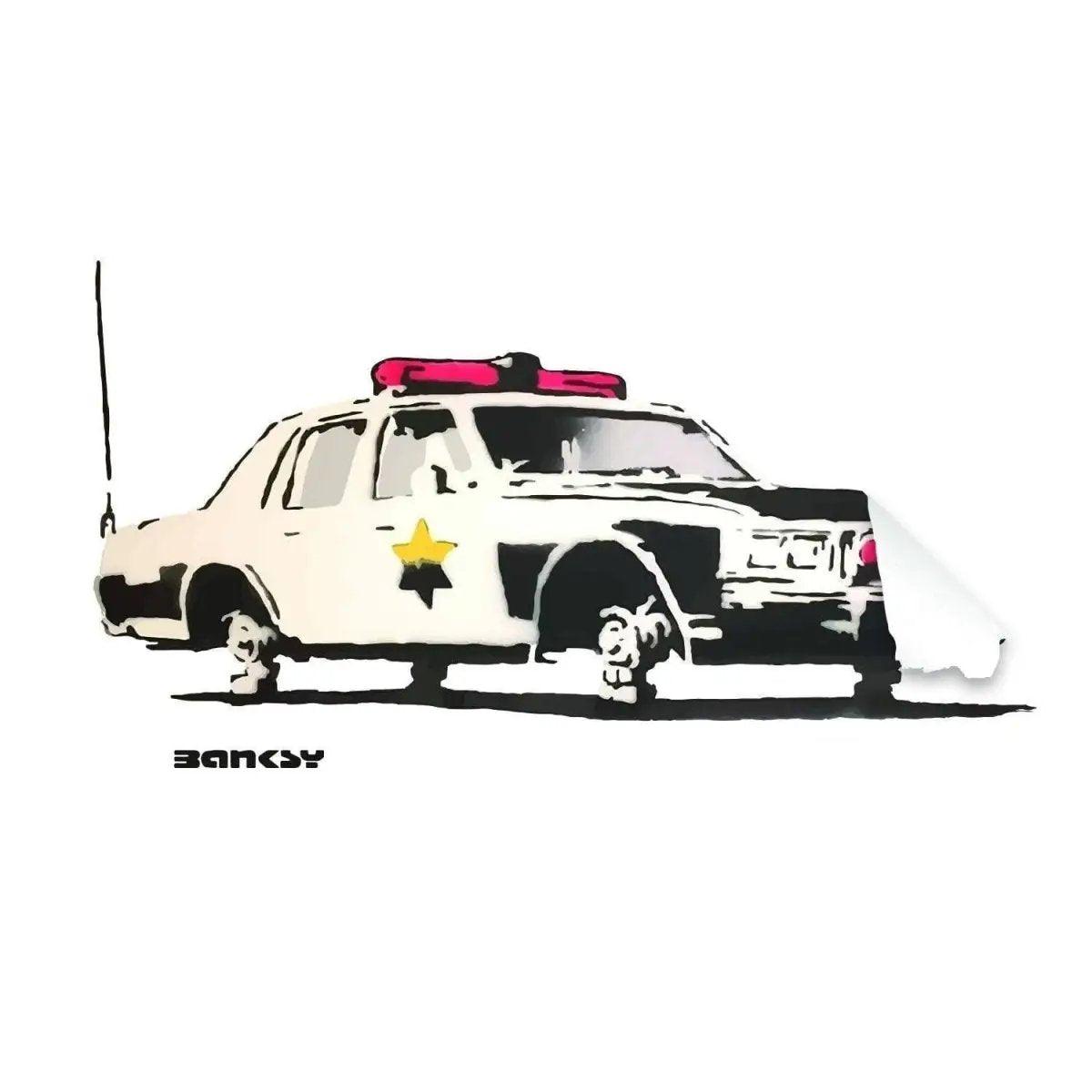 Police car wall sticker, perfect for kids room decor, showcasing law enforcement vehicle design.