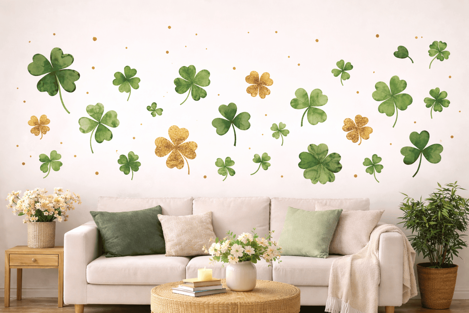 St. Patrick’s Day Wall Decor Ideas with Green Peel-and-Stick Stickers