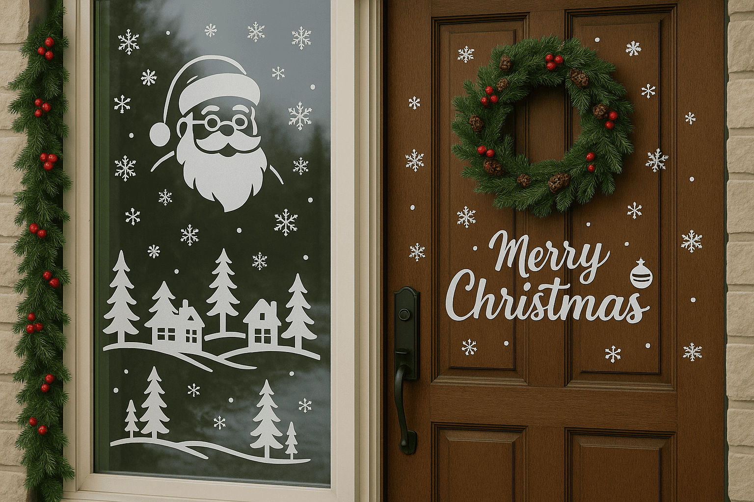 Christmas Window Decor Stickers and Door Decals: Holiday Ideas for Glass and Doors
