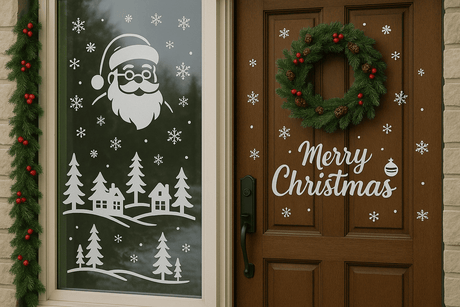 Christmas Window Decor Stickers and Door Decals: Holiday Ideas for Glass and Doors