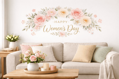 Floral wall decals for International Women's Day