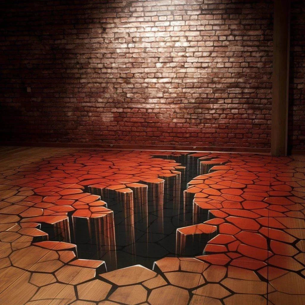 3D floor decals and vinyl floor stickers with optical illusion designs