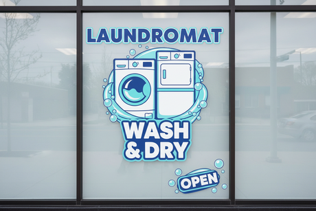 Laundromat Window Decals