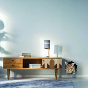 Rabbit wall decal peeking through a printed wall opening